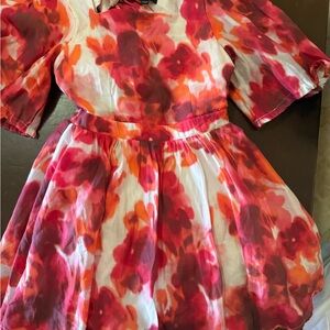 Bardot Kids Dress in Red and Pink Floral